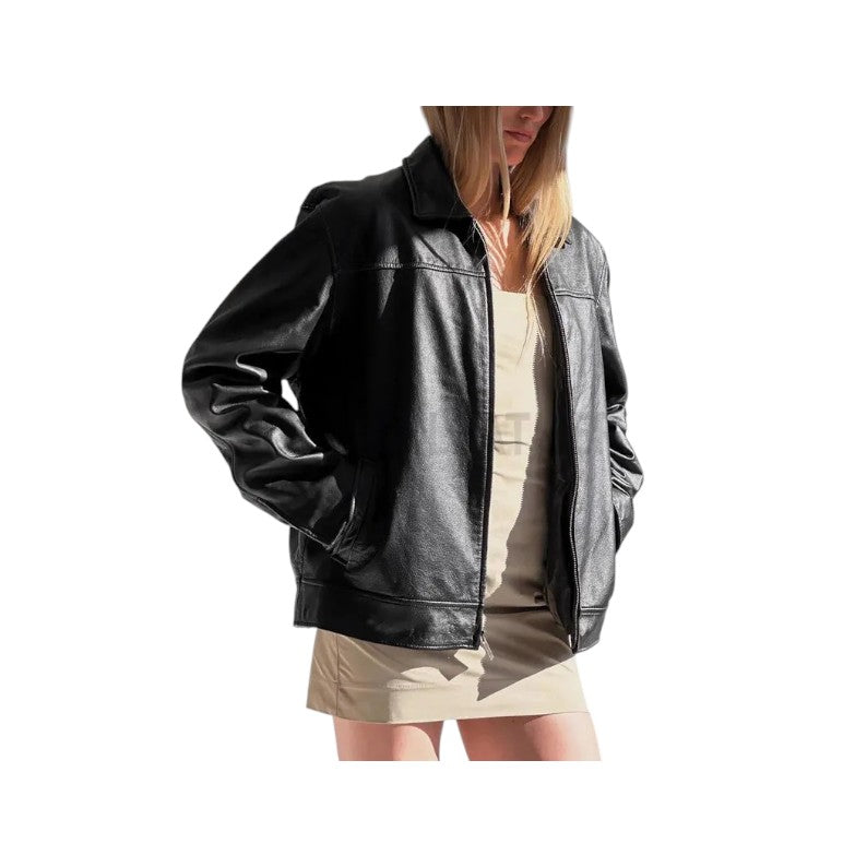 Women's Lambskin Oversized Leather Jacket