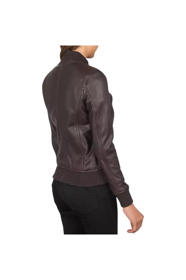 Women's Bliss Handmade Real Sheepskin Bomber Leather Jacket