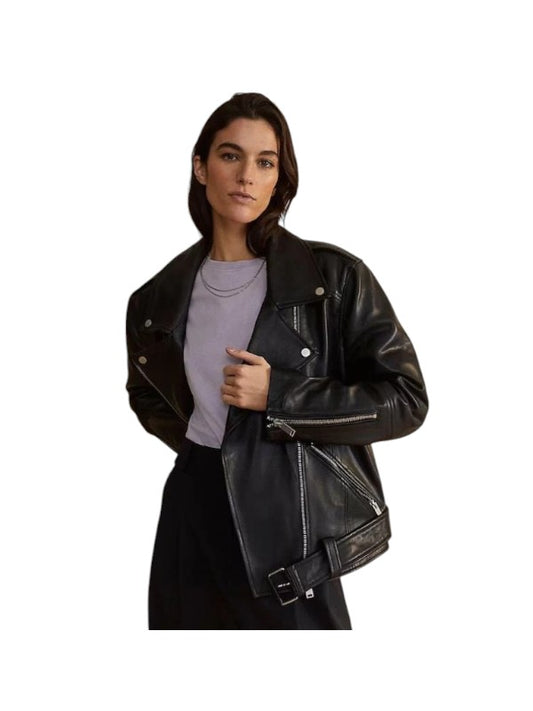 Women's Oversized 90's Vintage Retro Biker Jacket