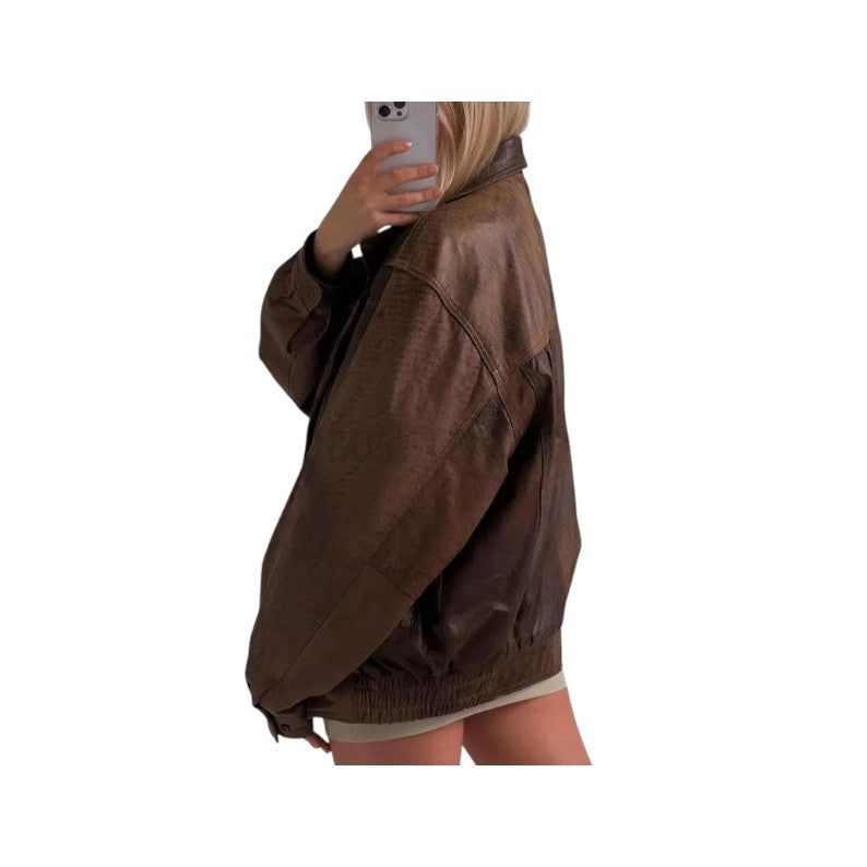 Women's Handmade Oversized Bomber Jacket