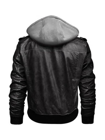 Men's Bomber With Removable Hood Jacket