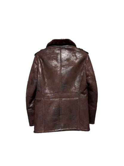 Men's Maroon Aviator B3 Sheepskin Flying Pilot American Style Bomber Leather Jacket