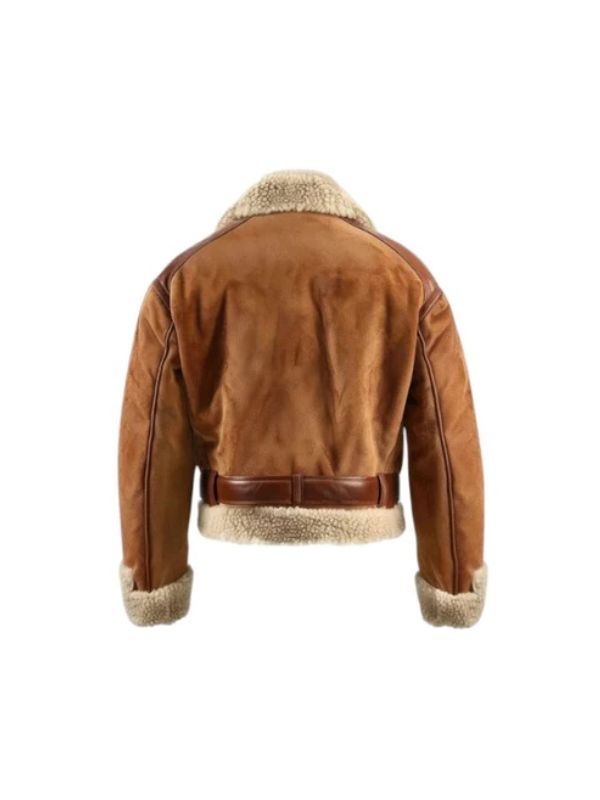 Men's Brown Biege B3 Sherpa Aviator Bomber Jacket