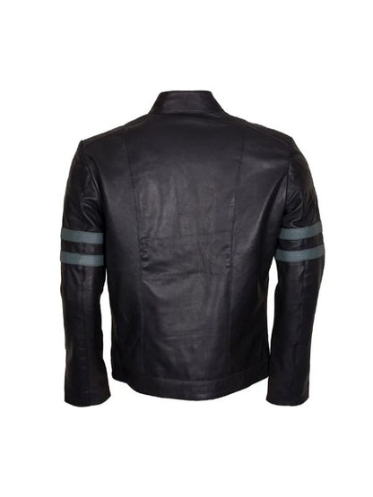 Men's Mayhem Blue Stripe Leather Jacket