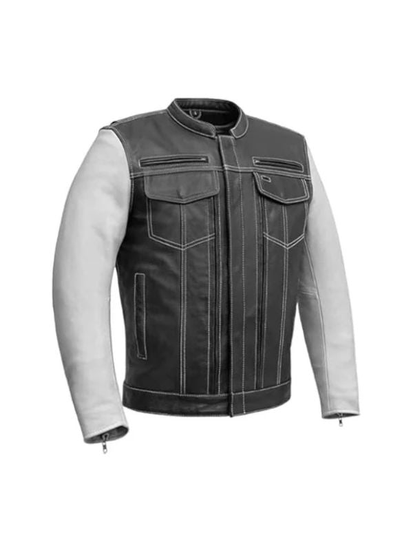 Bistro Men's Cafe Style Leather Jacket