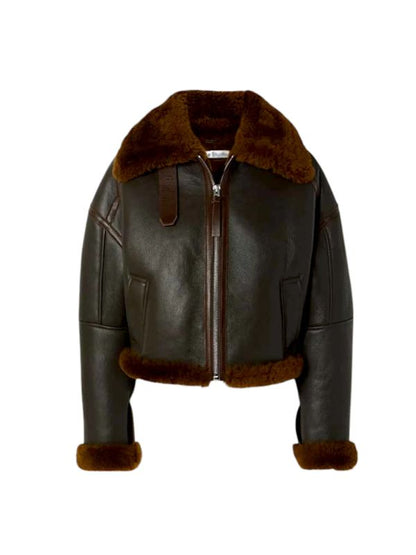 Women's Brown Shearling Jacket