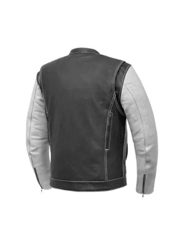 Bistro Men's Cafe Style Leather Jacket