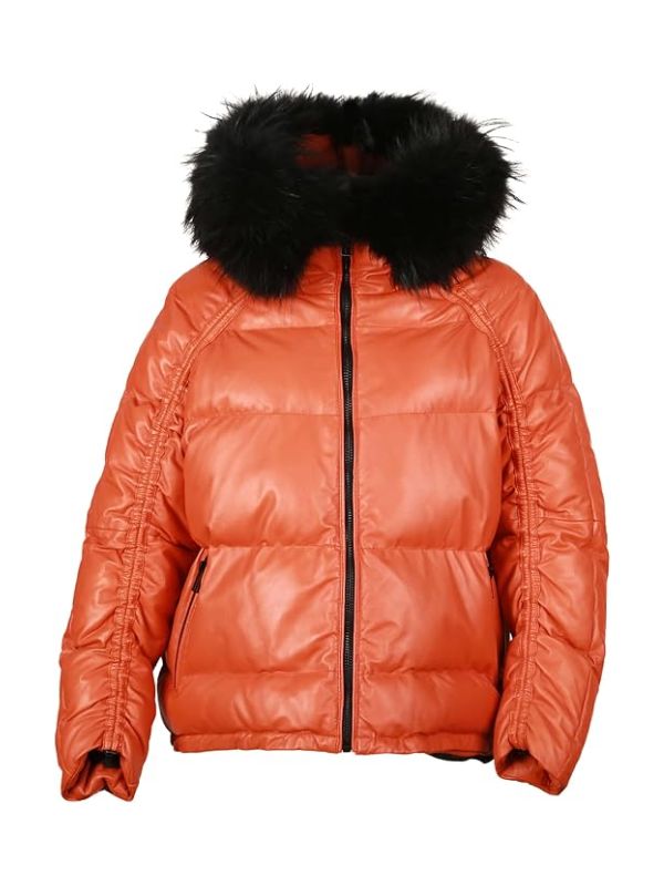 Women's Handmade Quilted Winter Puffer Coat With Fur Hood