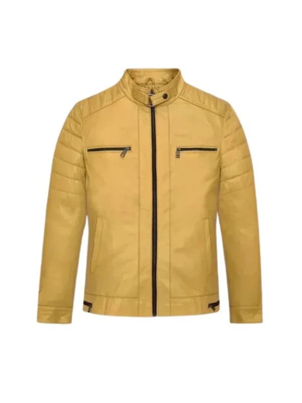 Cafe Racer Yellow Lambskin Jacket