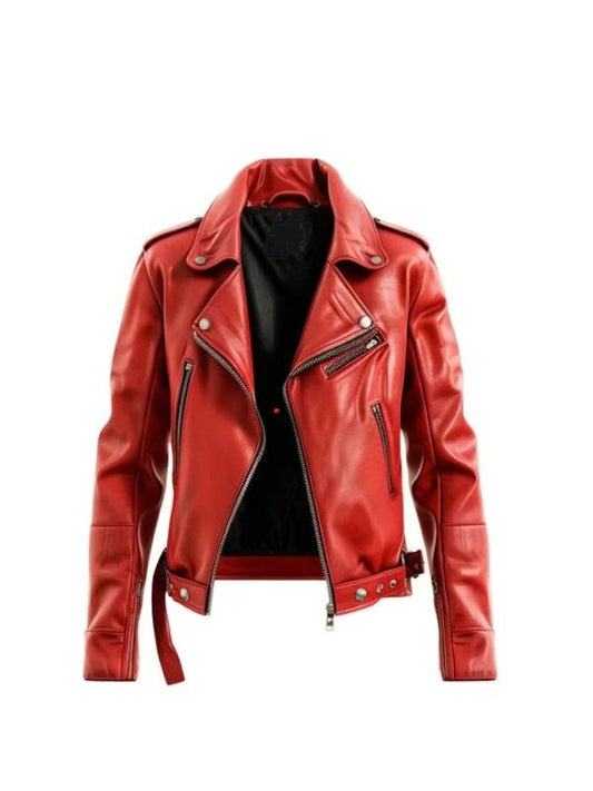 Men's Cafe Red Biker Jacket