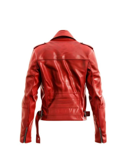 Men's Cafe Red Biker Jacket