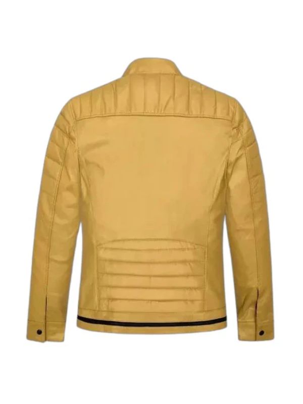 Cafe Racer Yellow Lambskin Jacket