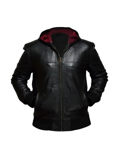 Men's Real Lambskin Black Bomber Biker Leather Jacket