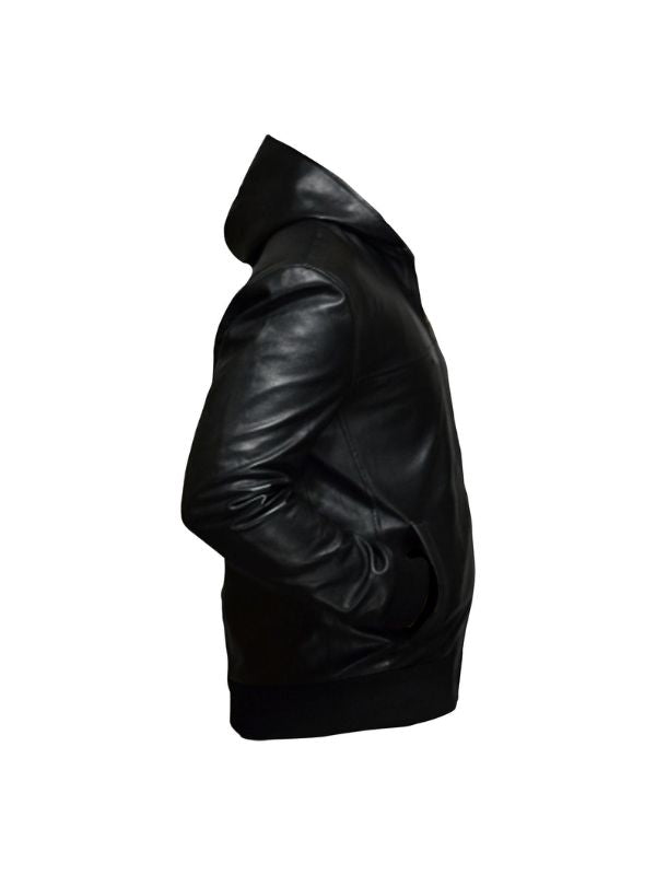 Men's Real Lambskin Black Bomber Biker Leather Jacket