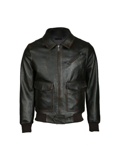 Men's Black B3 Raf Aviator Flying Pilot Vintage Bomber Leather Jacket