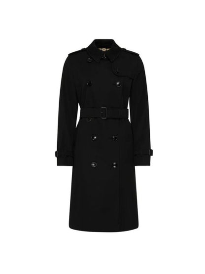 Double Breasted Black Woolen Trench Coat