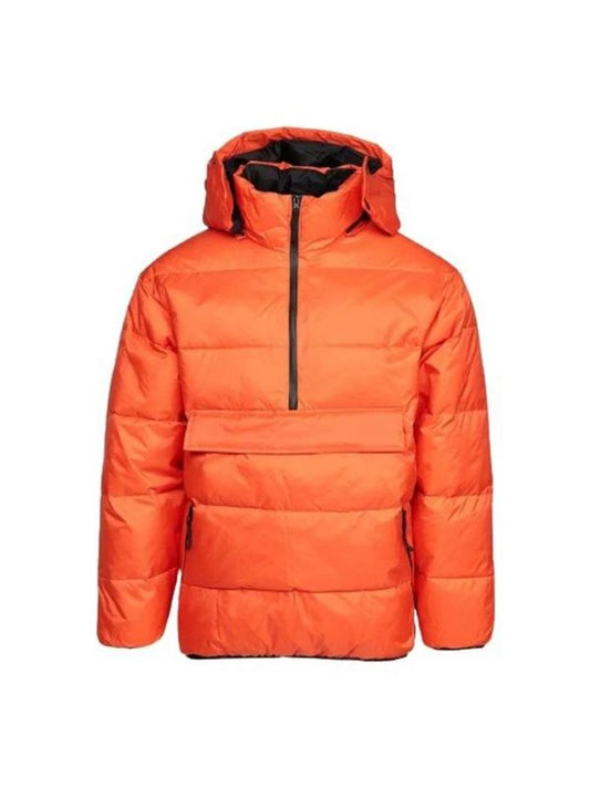 Women's Orange  Hooded Puffer Down Jacket